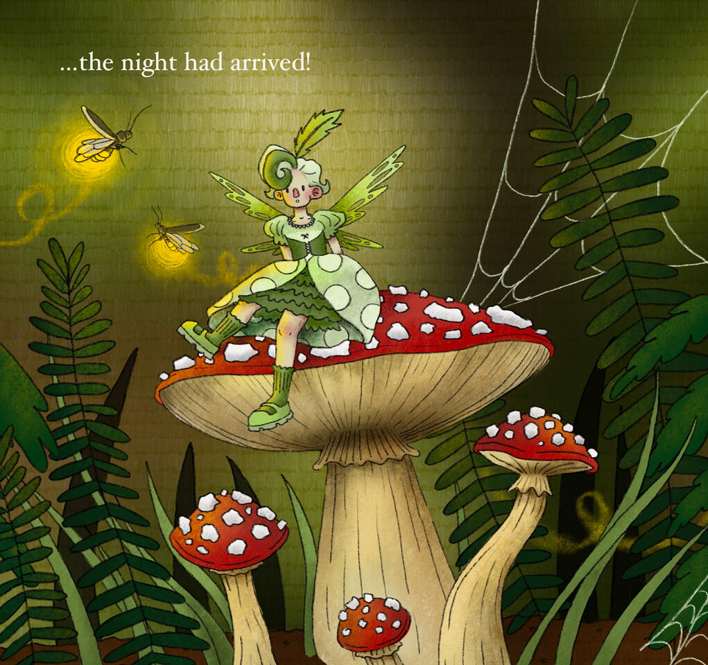 Mushroom Forest at Night, Digital, 2025